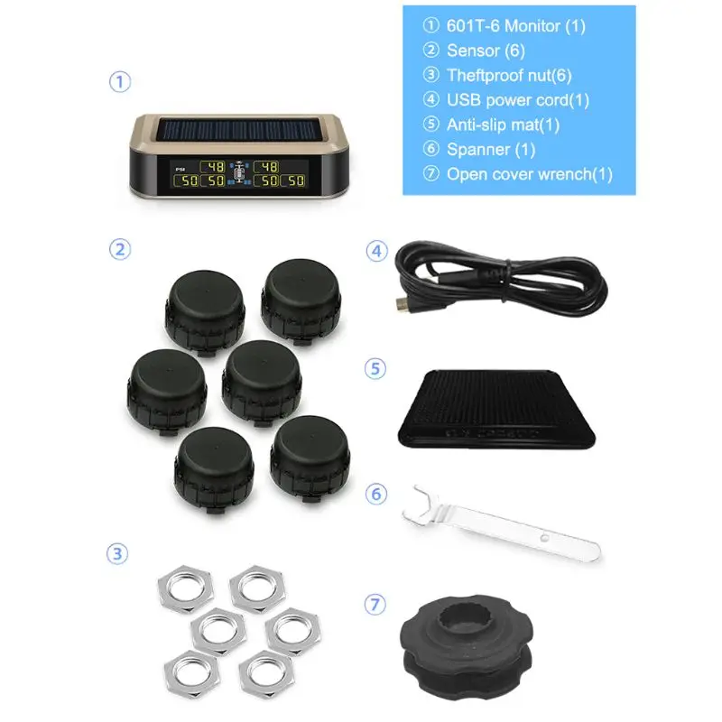 T601 TPMS датчик давления в шинах Система мониторинга Универсальный беспроводной Di