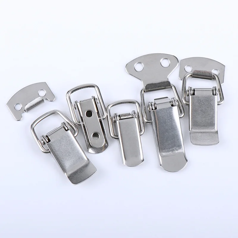 

10PC Cabinet Box Locks Spring Loaded Latch Catch Toggle 45*16mm Iron Hasps for Sliding Door Window Furniture Hardware Box