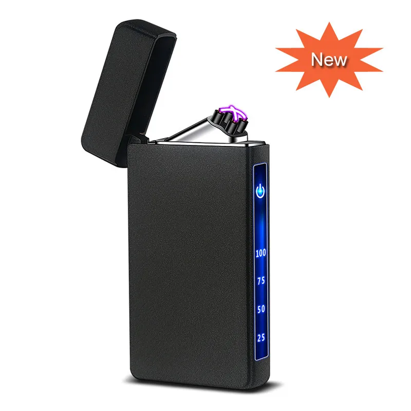 USB зажигалка с зарядкой Type C Индукционная металлическая двойной дугой импульсные