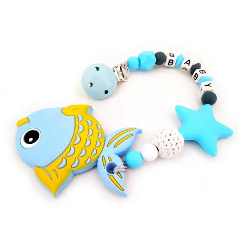 Baby Silicone Fish Teethers Necklace Set BPA Free Toys Cute Animal Baby Teether Silicone Preferential Portfolio