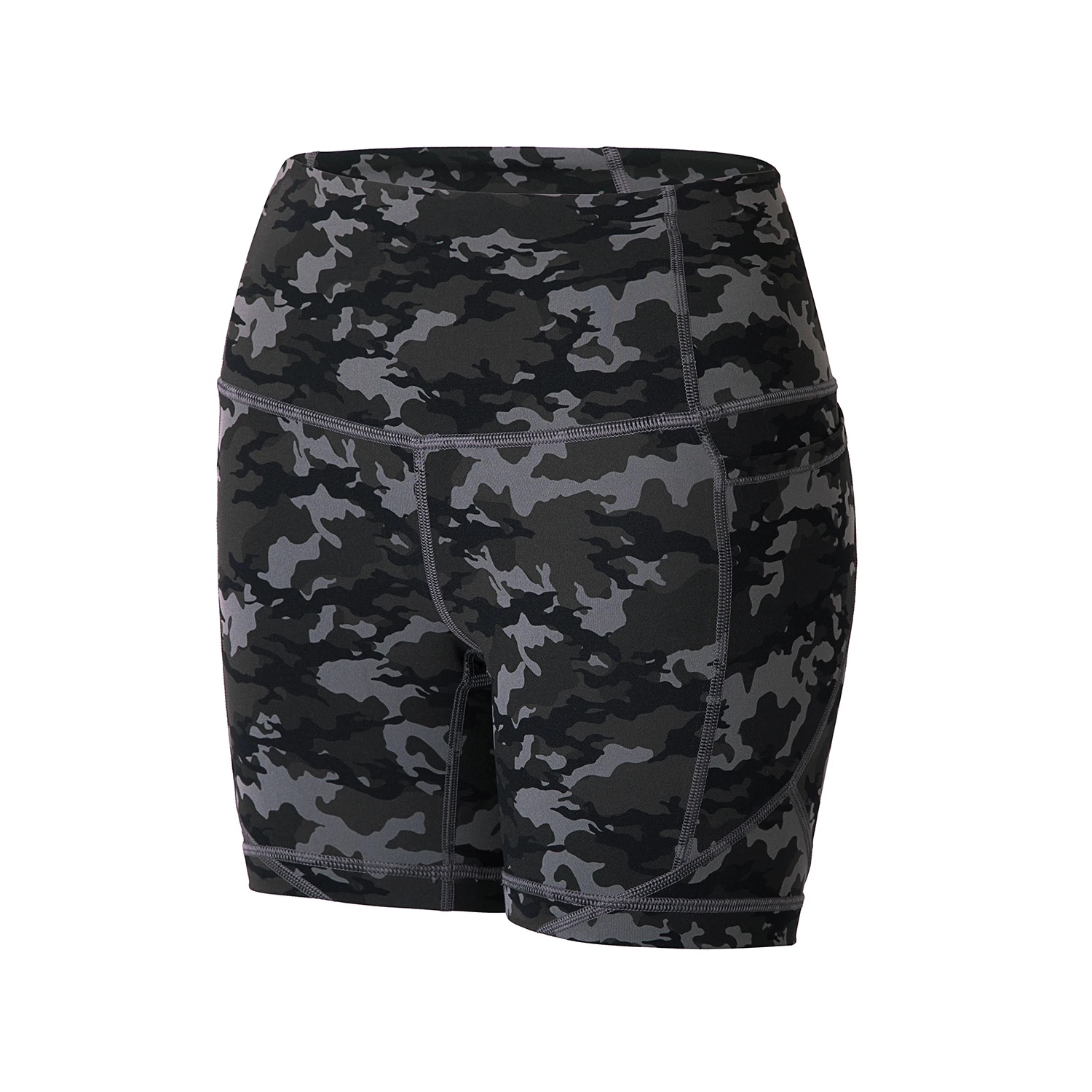 SYROKAN  Women's Biker Shorts Workout for Women Naked Feeling Athletic Yoga Shorts Tights with Side Pockets-5 Inches