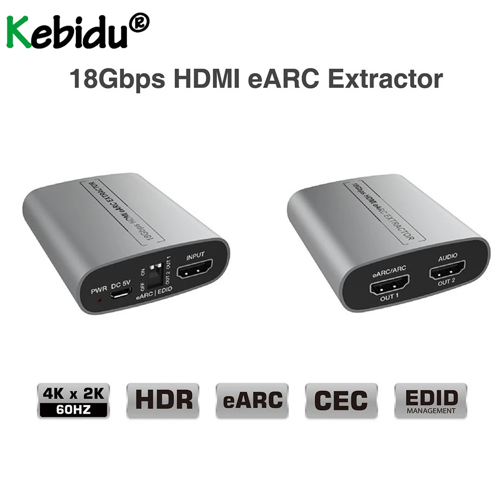 

Переходник-разветвитель ARC, 18 Гбит/с, 4K HDMI, для усилителя, динамика