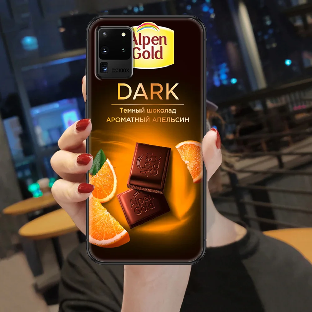 

Chocolate Alenka Bar Wonka Phone case For Samsung Galaxy Note 4 8 9 10 20 S8 S9 S10 S10E S20 Plus UITRA Ultra black silicone