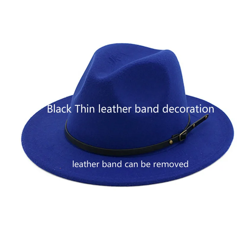 QBHAT Королевский Синий Красный лоскутный искусственный шерстяной фетровый