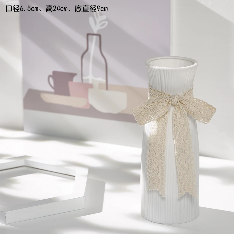 

White Antique Vases Ceramics Modern Simple Living Room Accessories Vases Creative Ornaments Arredamento Casa Home Decor DI50HP