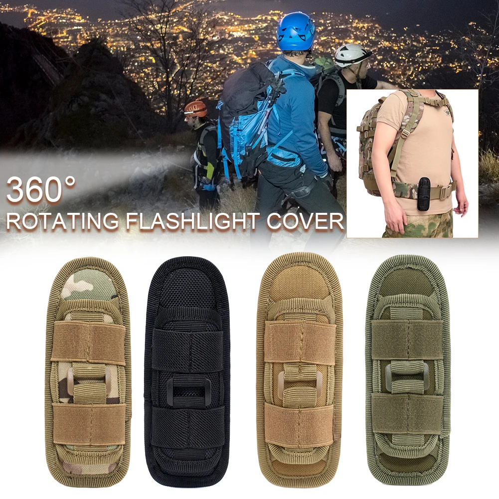 

360 Degrees Flashlight Pouch Clip Belt Holder Rotatable Flashlight Holder Holster Pouch Bag For Outdoor Camping