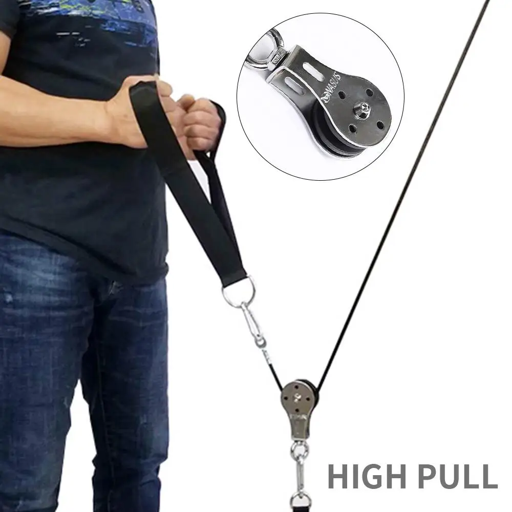 

Fitness Pulley System Arm Strength Training Rope Practical Home Gym Workout Equipment Tricep Pulldown Attachment Removable
