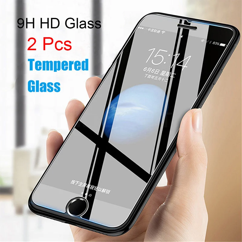

2pcs Tempered Glass For IPhone 6 6S 7 8 Plus X 10 11 12 13 Pro Max Screen Protector Case For IPhone 12 13 Mini GLASS Phone