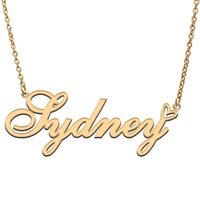 love heart sydney name necklace for women stainless steel gold silver nameplate pendant femme mother child girls gift