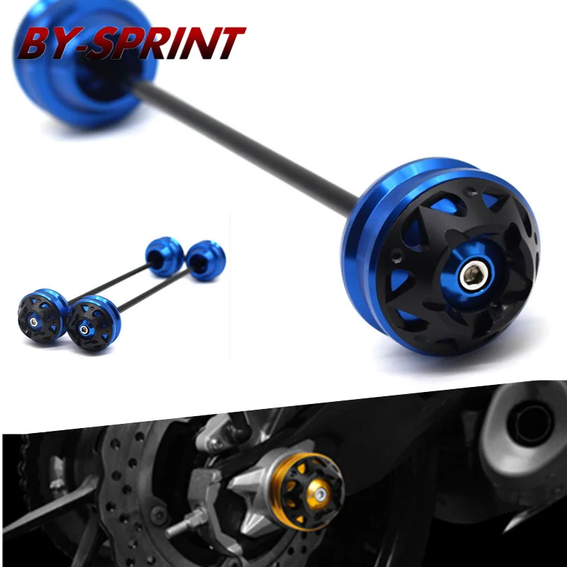 

For YAMAHA MT-01 mt01 2005-2012 Motorcycle Front & Rear Wheel Axle Drop Ball Shock Absorber Crash Sliders Protection Pad