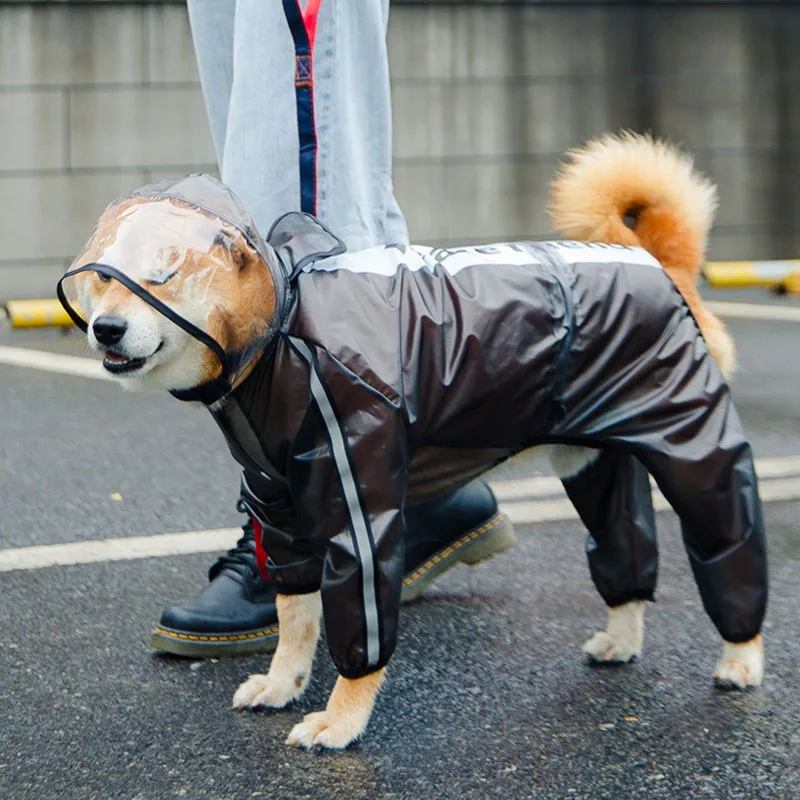 

Reflective Pet Cat Dog Raincoat Soft Breathable Rain Coat Waterproof Jacket for Puppy Small Medium and large Dog Clothes