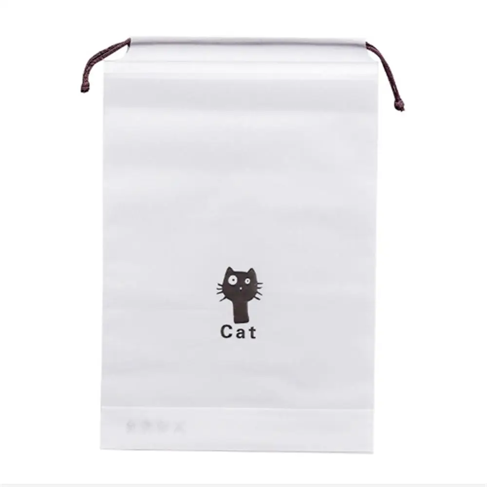 Сумка на шнурке с мультяшным рисунком черного кота сетчатый дорожный органайзер