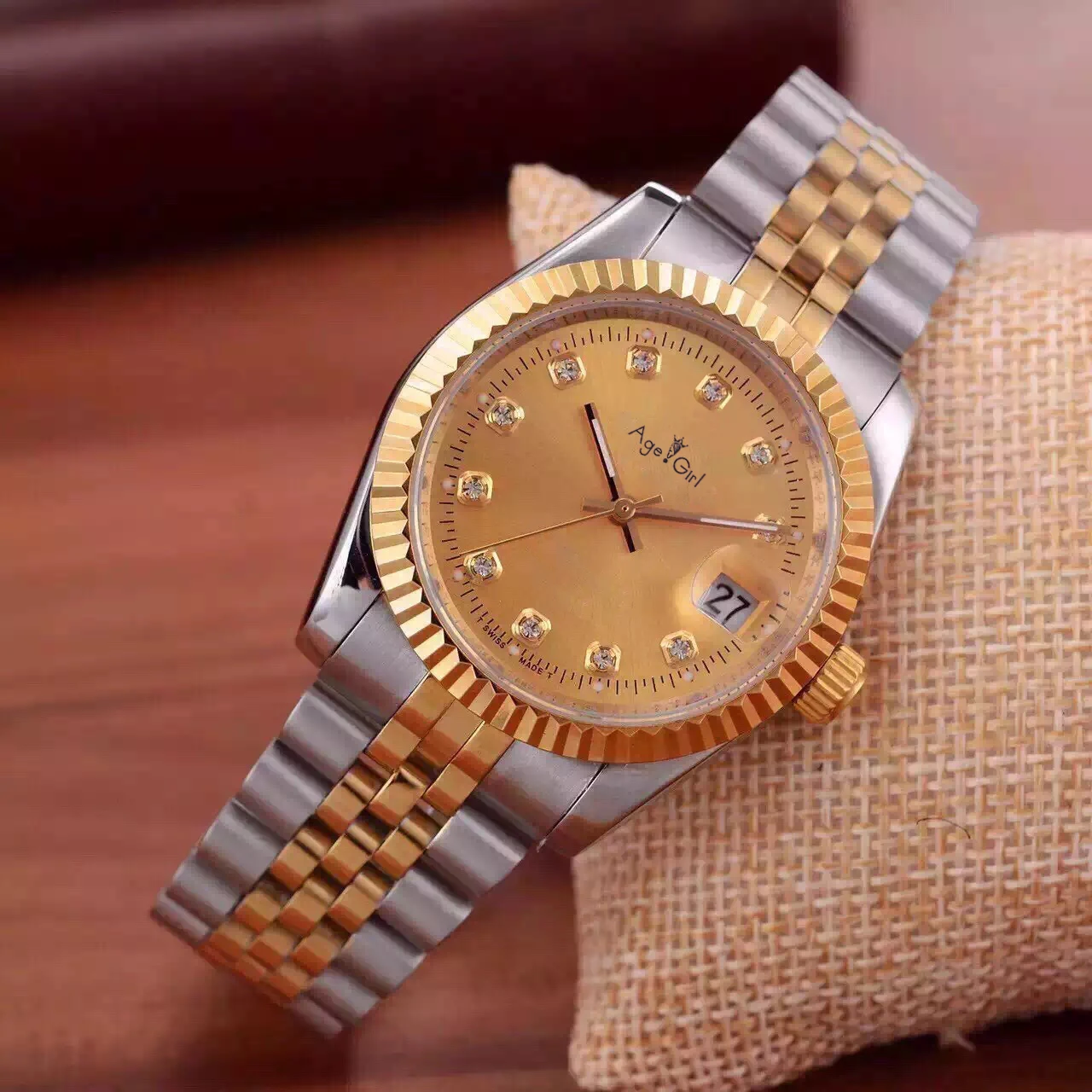 Роскошные брендовые новые мужские часы Datejust, нержавеющая сталь, Черное золото, ETA 2813, автоматические механические сапфировое стекло, водонепроницаемые - Цвет: Silver Gold