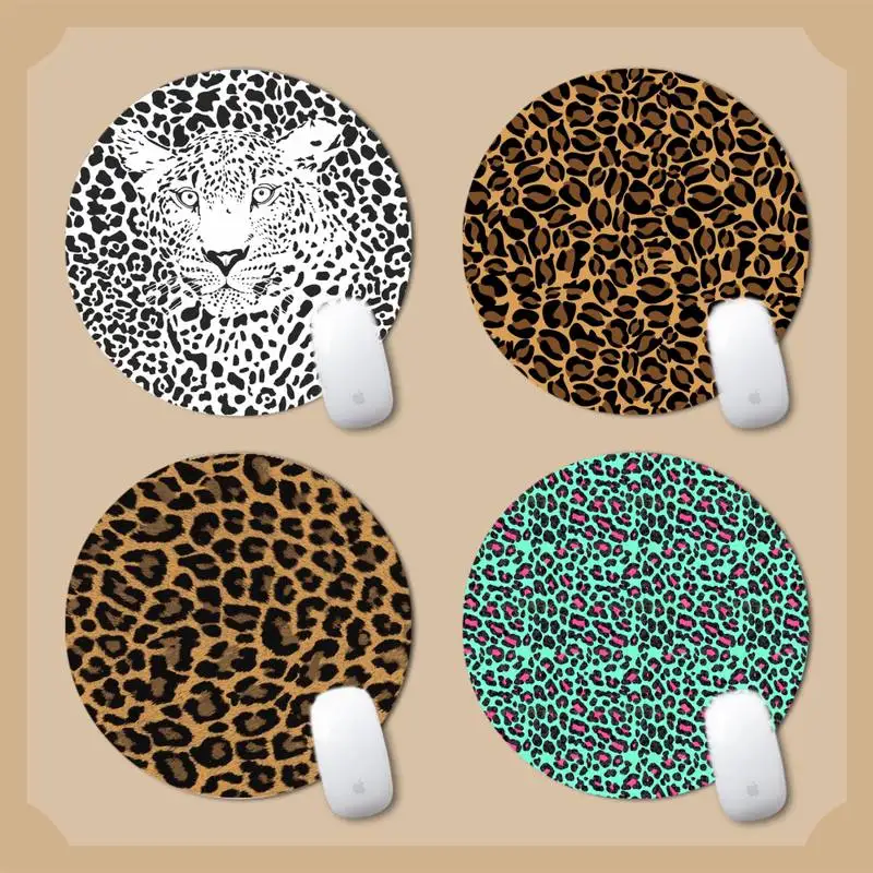 

Модный Роскошный Леопардовый коврик для клавиатуры, резиновый игровой коврик для мыши, Настольный коврик, круглая Нескользящая подушка