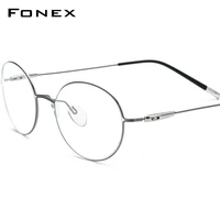 fonex titanium alloy eyeglasses men prescription glasses frame women oval myopia optical frame korean screwless eyewear f1028