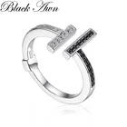 Женское Открытое кольцо BLACK AWN, серебро 925 пробы, ювелирное изделие из элегантное обручальное кольцо стерлингового серебра G101