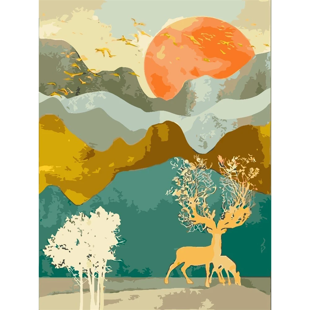 

Landscape Mountain Sunrise Printed 11CT Cross Stitch Patterns Embroidery DMC Threads Craft Painting Sewing Promotions