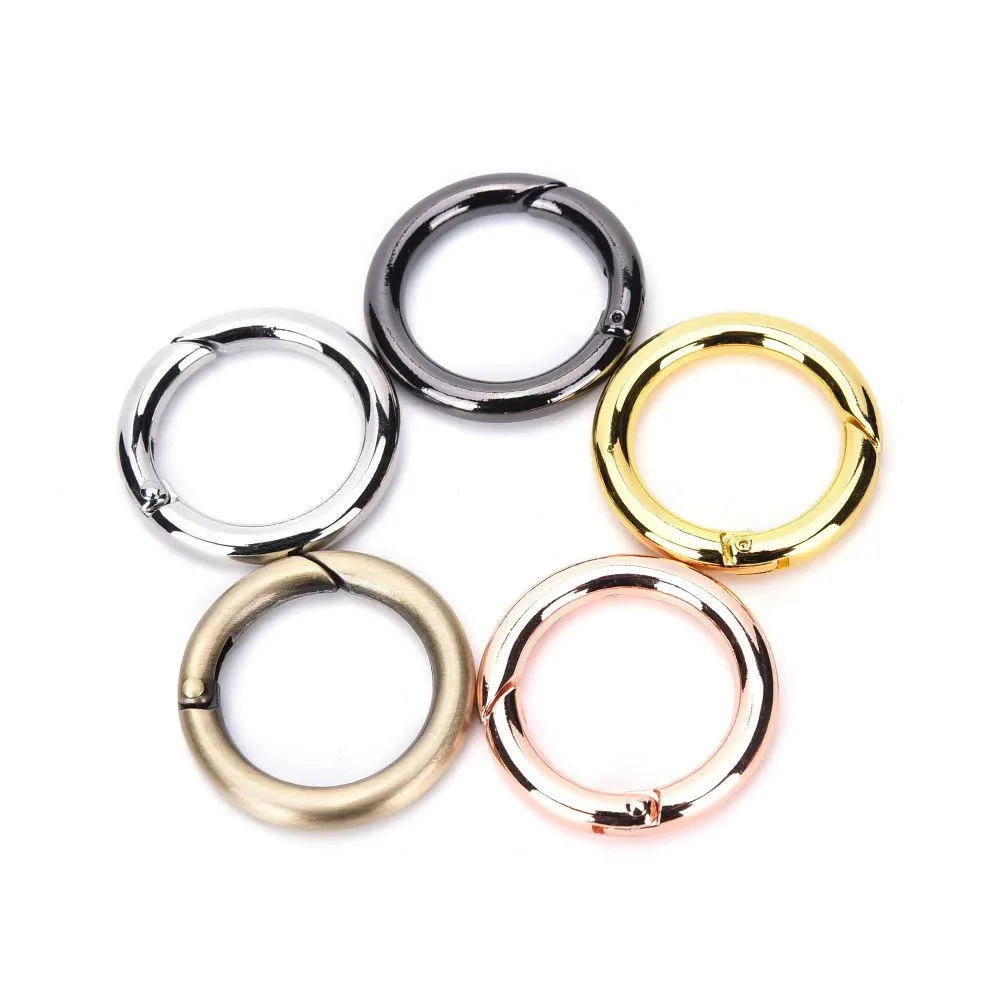 

New Selling 28mm Silver/Gold Plated Alloy Round Spring Snap Hooks Clip