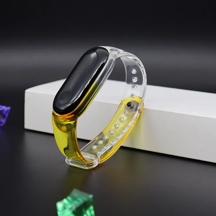 silicone wrist strap for xiaomi mi band 3 4 5 6 bracelet strap watchband transparent smartwatch band replacement wristband watch free global shipping