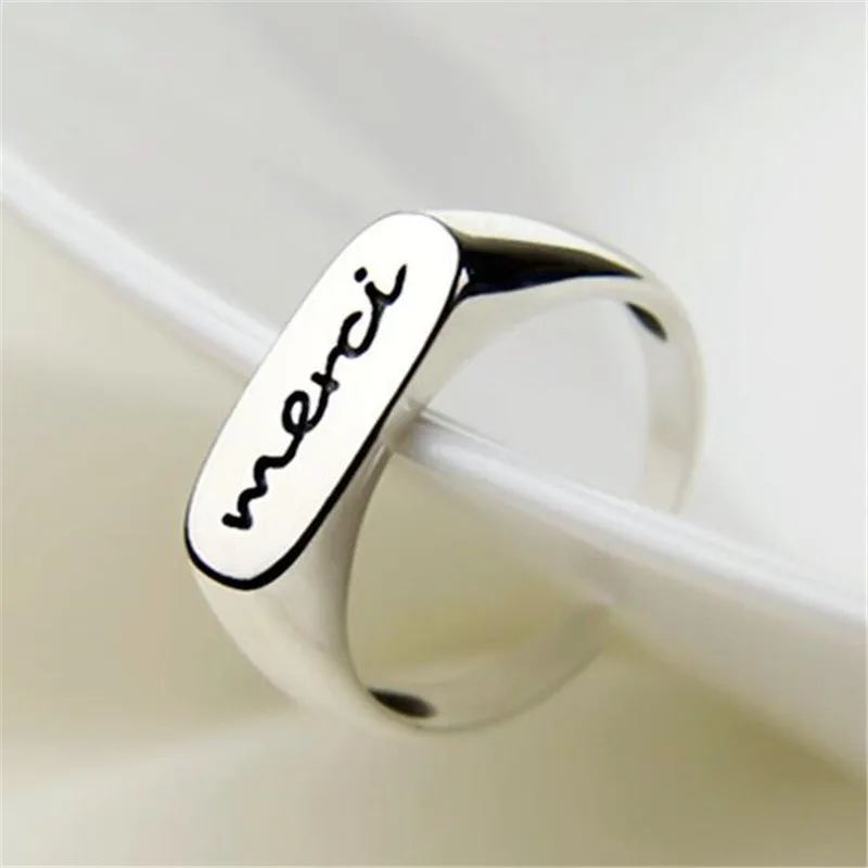 

Elegant Silver Color Finger Letter Rings for Women Punk Female Resizable Open Rings Nightclub Bar Fashion Jewelry