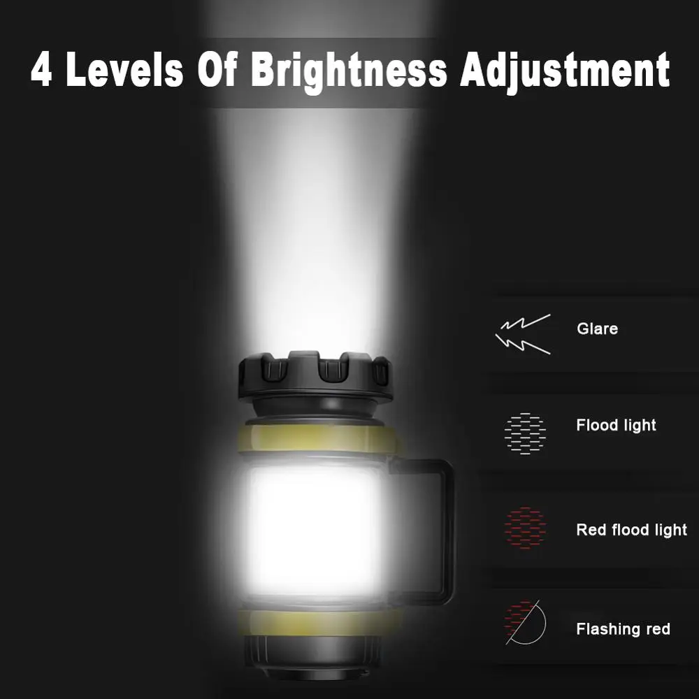 Светодиодный светильник для кемпинга USB Перезаряжаемый вспышка с регулируемой