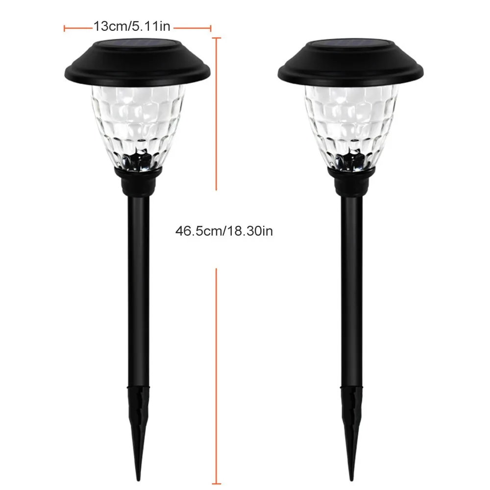 

2pcs Solar Lights Set Glass Lawn Lamp Waterproof Auto on/Off LED Landscape Garden Lantern Pathway Lights for Yard
