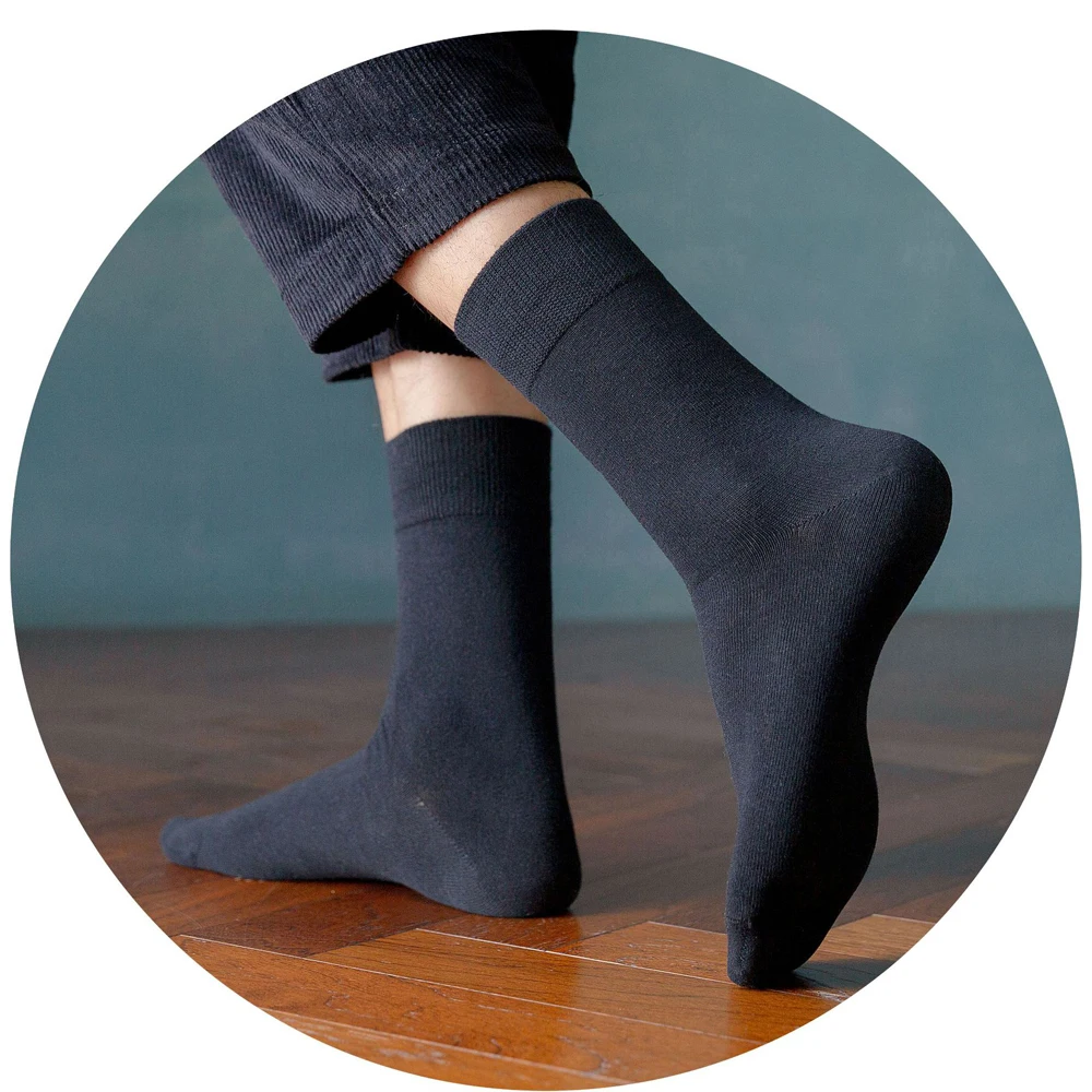 

10 Pairs/Lot Men's Socks New Style Adult Breathable Casual Cotton Pop Socks Double Yarn Solid Color Tube Men Socks Set Harajuku