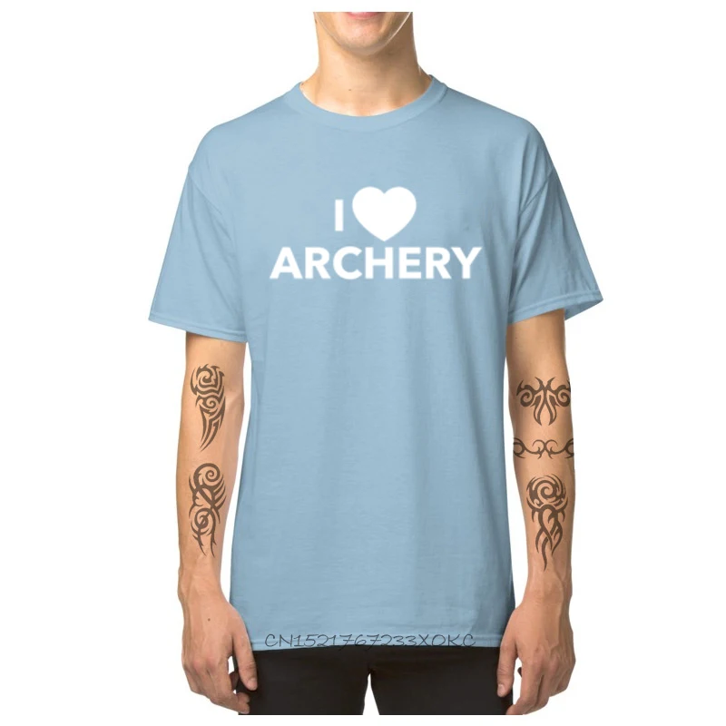 

I Love Archery Prevailing Printed Tops Tees O-Neck Labor Day Cotton Men's T-shirts Clothing For Men Normal T Shirt