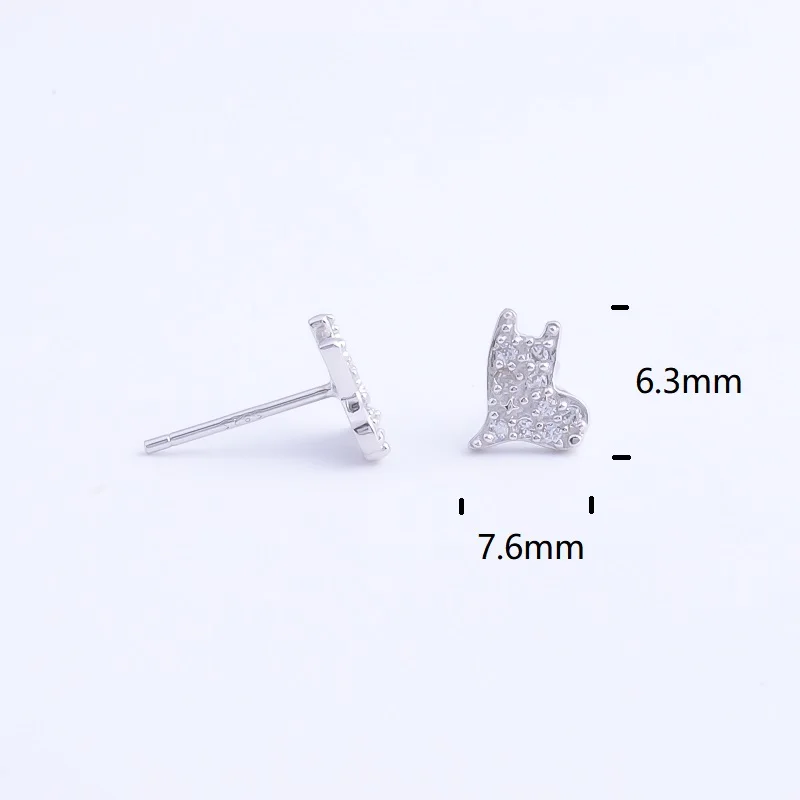 Серьги-гвоздики в форме щенка из кубического циркония 925 пробы серебра для женщин