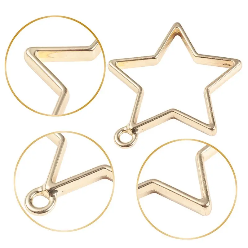 

Geometric Metal Frame Set DIY Epoxy Resin UV Crystal Drop Round Triangle Hollow Pendant Jewelry Making Accessories