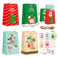 12pcs christmas paper box candy treat baking packaging bags gift boxes with xmas tags for merry christmas new year xmas navidad