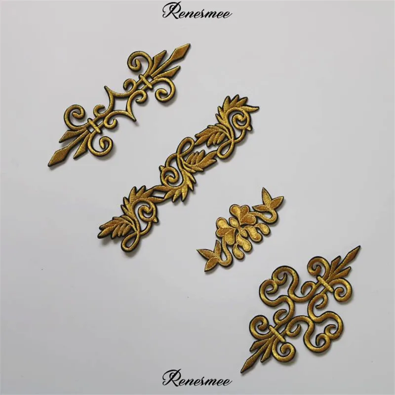 3 шт. Золотая аппликация одежды обувь вышивка патч Ткань стикер Железный на