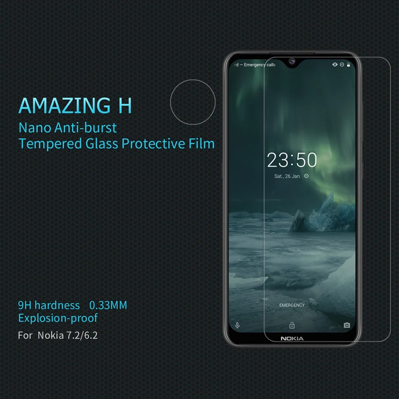 Для Nokia 7 2 6 стекло NILLKIN Amazing H Nano противоударное защитное закаленное Защита экрана