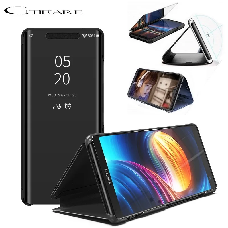 Прозрачный зеркальный флип P Smart 2019 чехол для Huawei P8 P9 P10 P20 P30 Lite 2017 Коврики 10 20 x lite pro