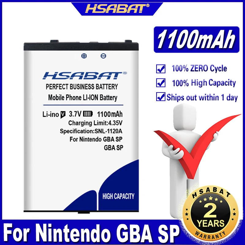 HSABAT 1100 мАч верхняя батарея для Nintendo Gameboy Advance GBA SP GBASP батареи|Батареи| |