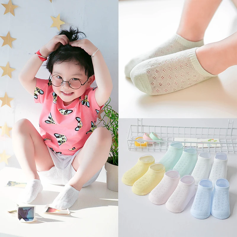

1-8T Children's Socks Spring Summer New Boys Girls Cotton Thin Breathable Baby Mesh Sock white soft for newborn toddlers infant