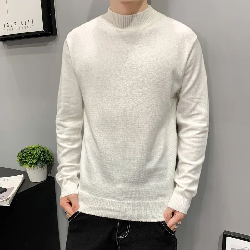 

New Men's plain bodice pullover large knitted casual pullover round neck Harajuku garment 4XL top Time limited