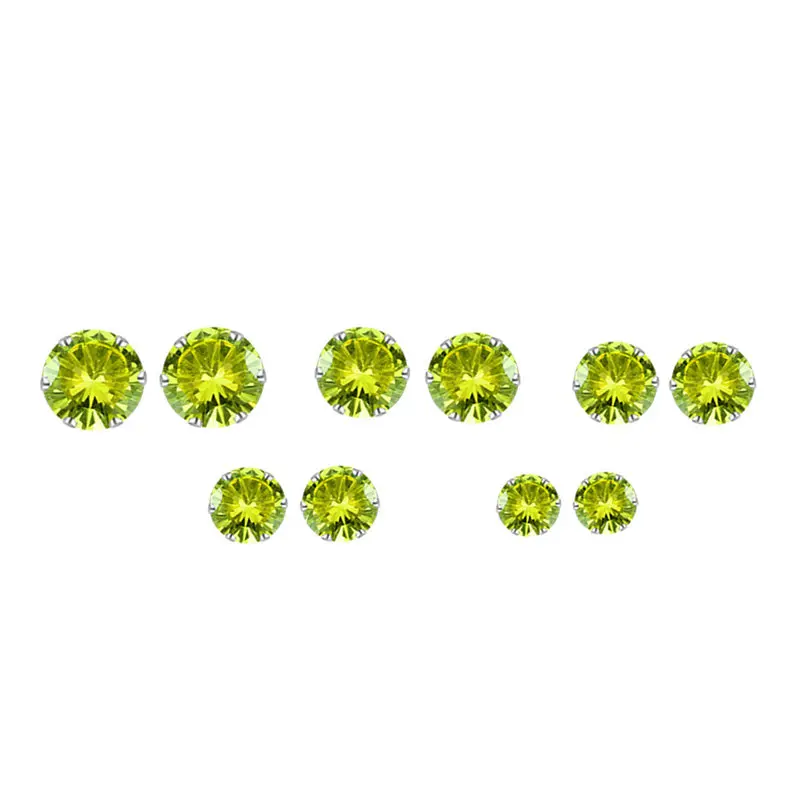 5 пар круглые серьги-гвоздики из циркония AAA | Украшения и аксессуары