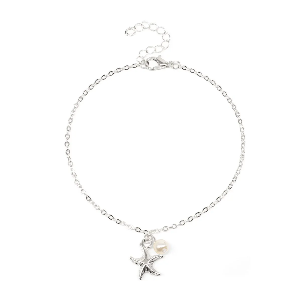 

Popular fashion new products street shooting versatile starfish pearl women exquisite cheap foot chain cross border boutique gif