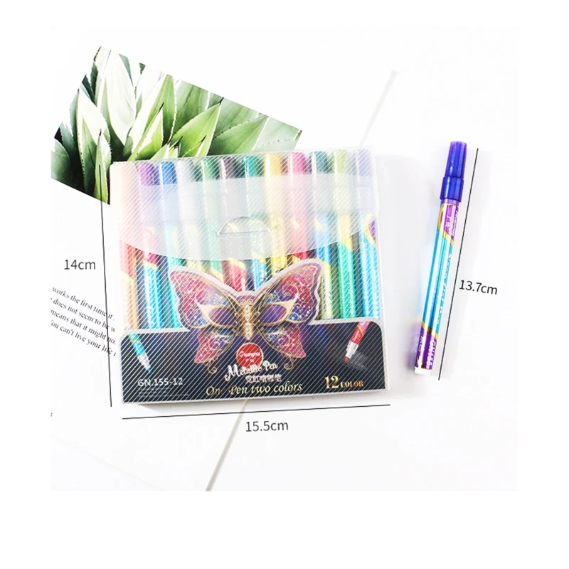 

12 Colors Glittering Marker Point Paint Marker Permanent Marker Pen DIY Art Mark