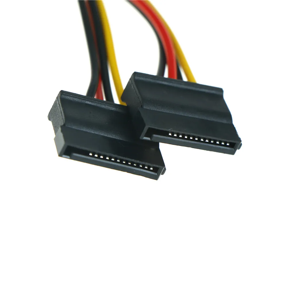 

2pcs/lot SATA Power Cable Splitter 4 Pin To Serial 15 Pin Y Splitter Hard Drive IDE Power Cables Cable Adapter