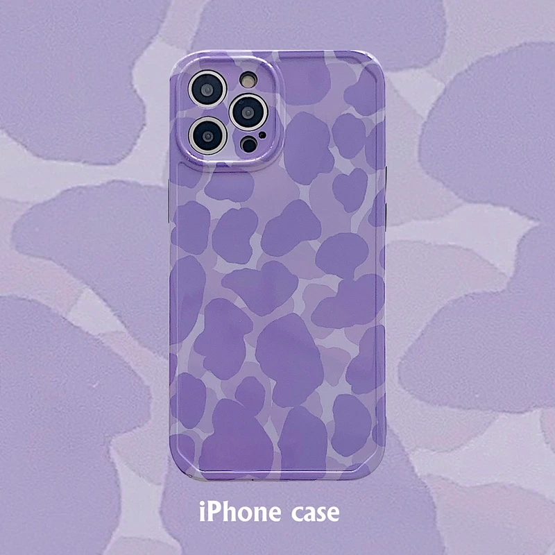 

Чехол Ins Art в стиле ретро с фиолетовым леопардовым принтом для телефона iPhone 12 11 Pro Max Xr X Xs Max 7 8 Plus SE 2020, Чехлы, мягкий силиконовый чехол