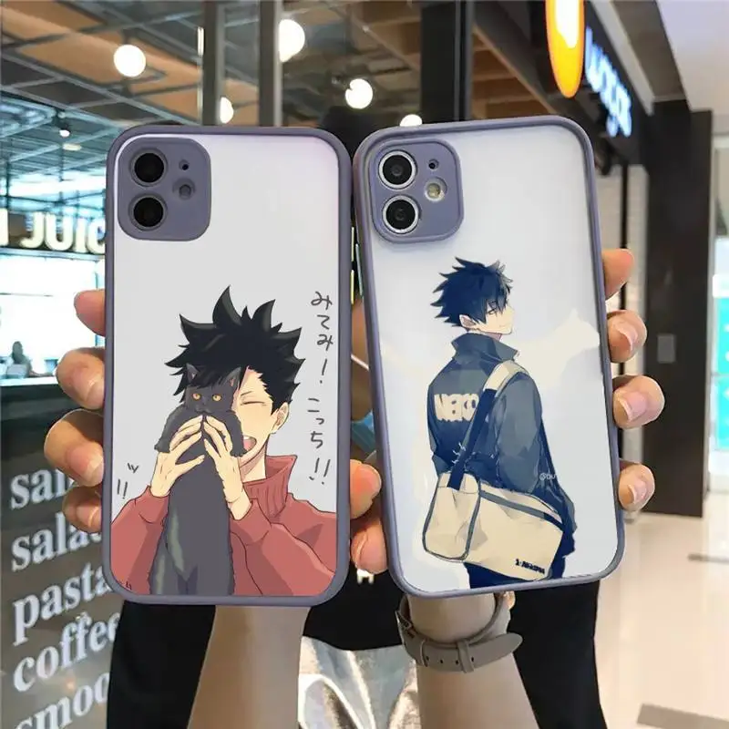 

Haikyuu Kuroo Tetsurou Camera Protection Bumper Phone Case For iPhone 12 11 Pro XS Max XR X 8 7 Plus Matte Shockproof Cover