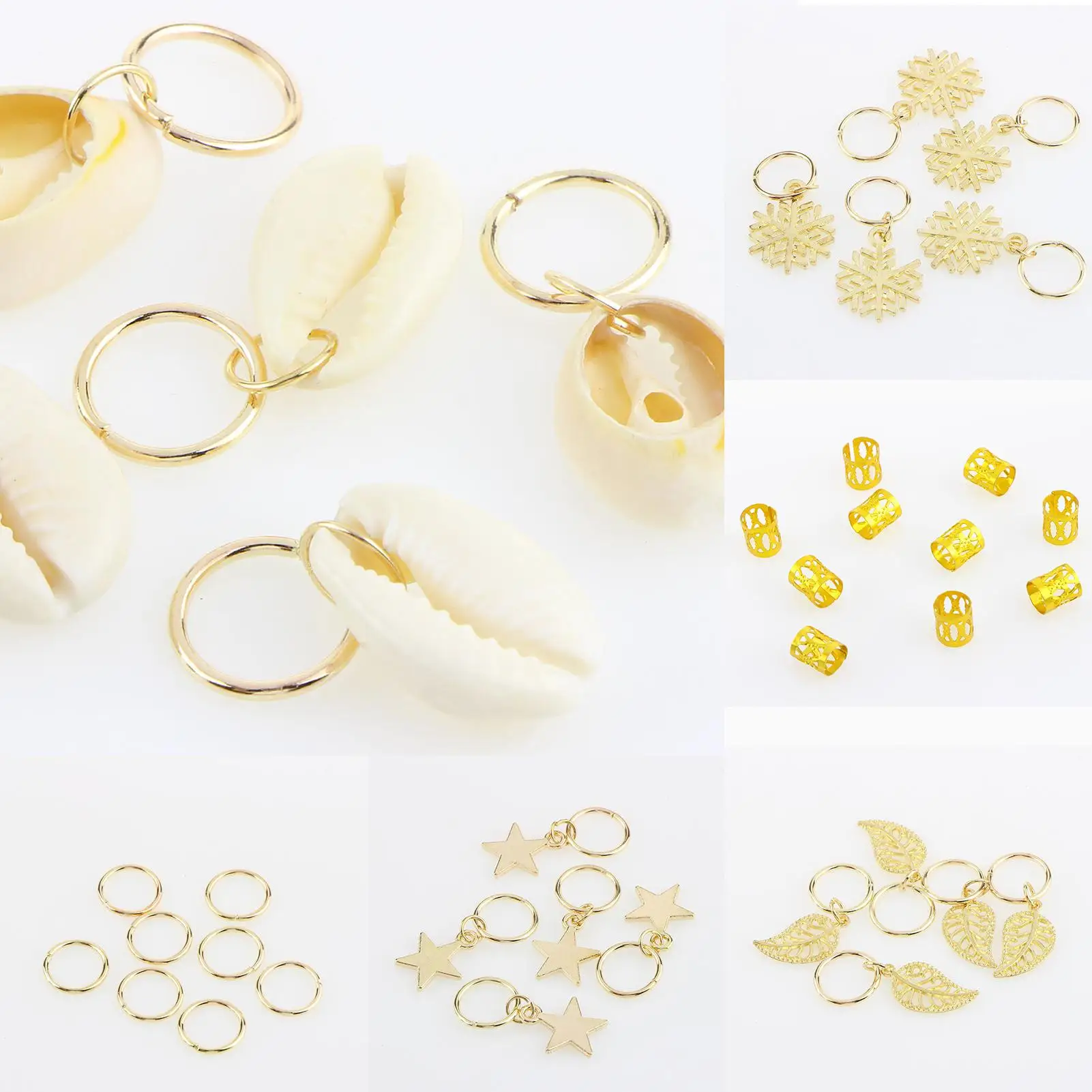 

80 шт. оплетка для волос кольцо для волос Открытые Кольца для волос Зажимы для женщин модные Алюминиевые кольца заколки для волос для косичек...