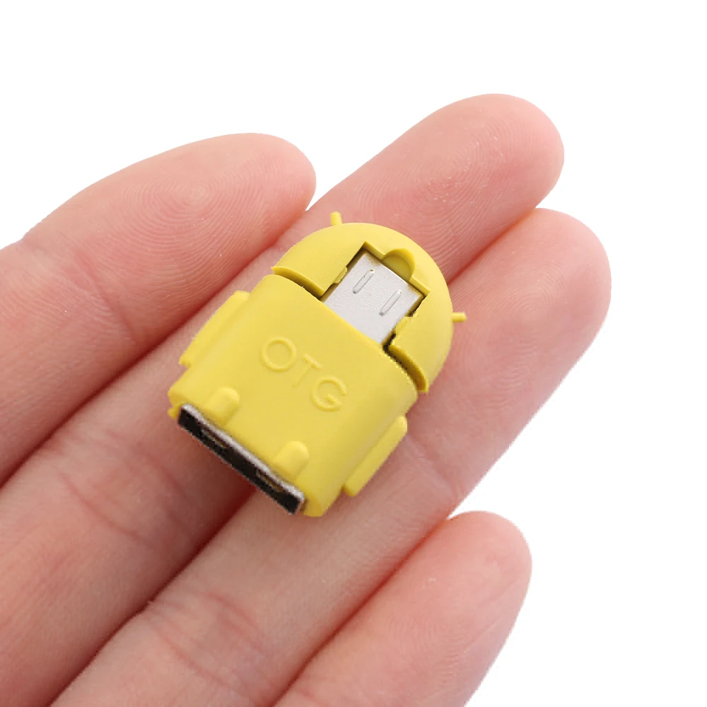 Милый мини робот в форме микро usb 2 0 конвертер USB OTG Кабель адаптер для планшетных