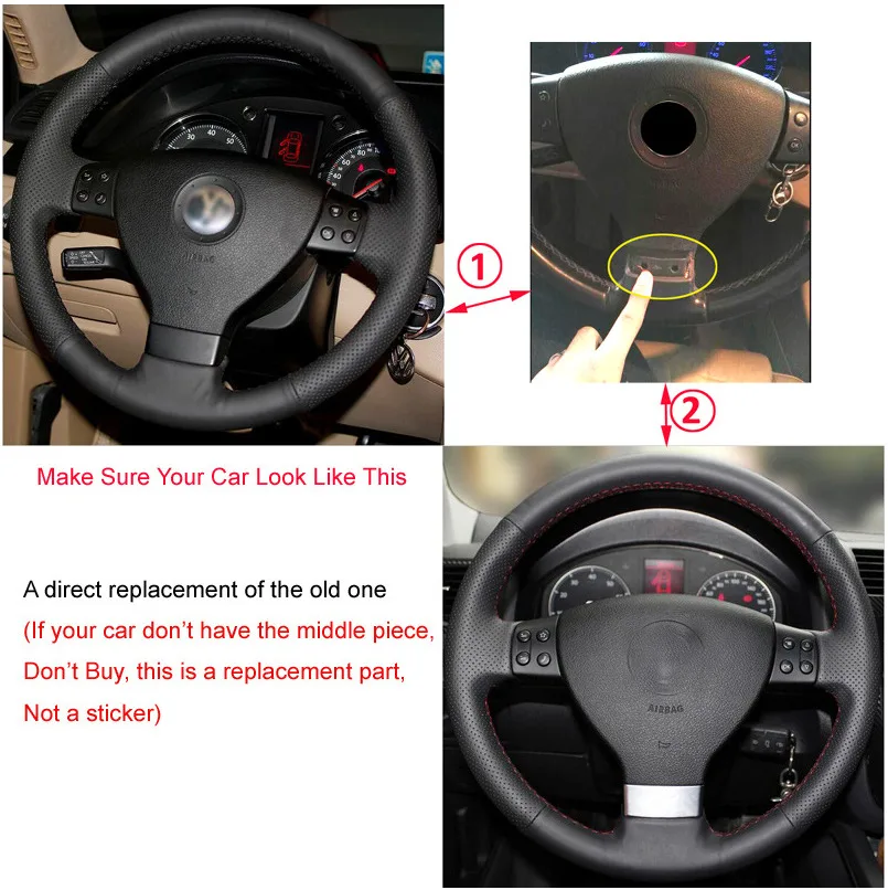 Автомобильная хромированная эмблема рулевого колеса SPEEDWOW подходит для VW Golf MK5 Plus