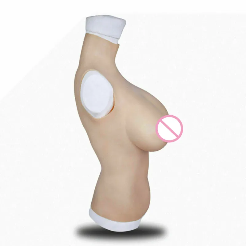 Silicone Breast Forms Half BodySuit Breastplate for Crossdresser Breast Enhancer