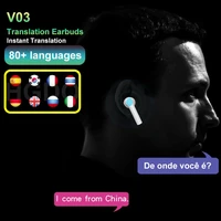 translation earphones with 80 languae tws bluetooth 5 0 wireless headphone instant voice sports headset with charging box