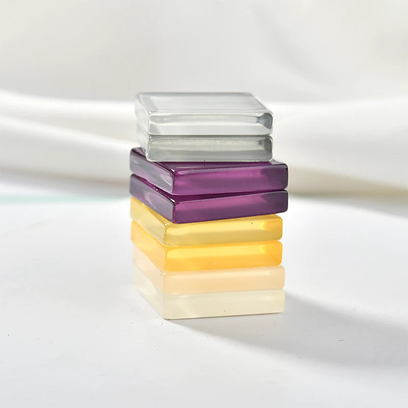 50 шт./лот акриловые бусины с плоской спинкой из прозрачной смолы квадратные