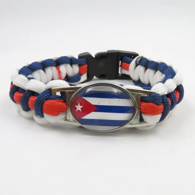 Браслет из паракорда с изображением флага Кубы|Цепочки и браслеты| |